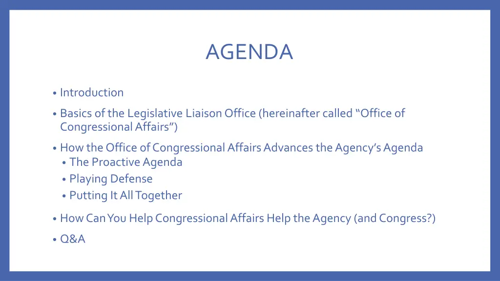 agenda