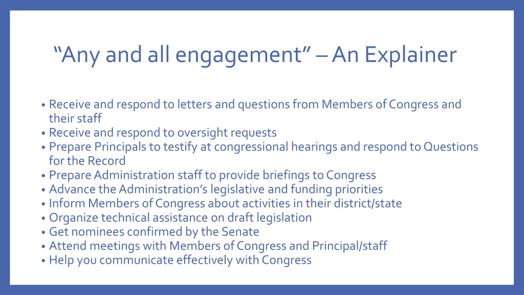 any and all engagement an explainer