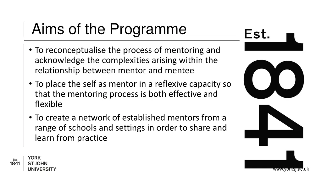 aims of the programme