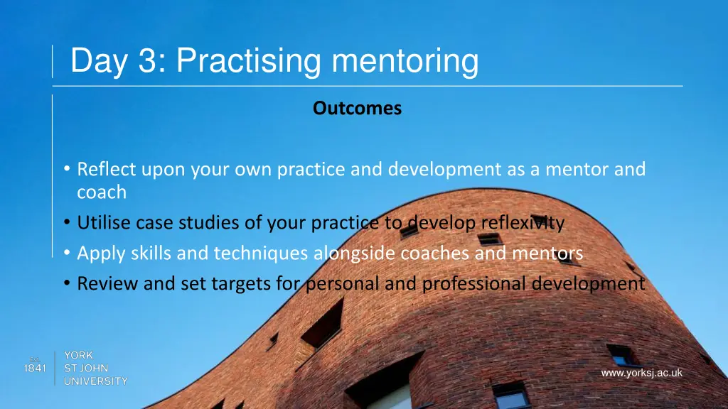 day 3 practising mentoring