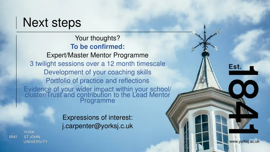 next steps
