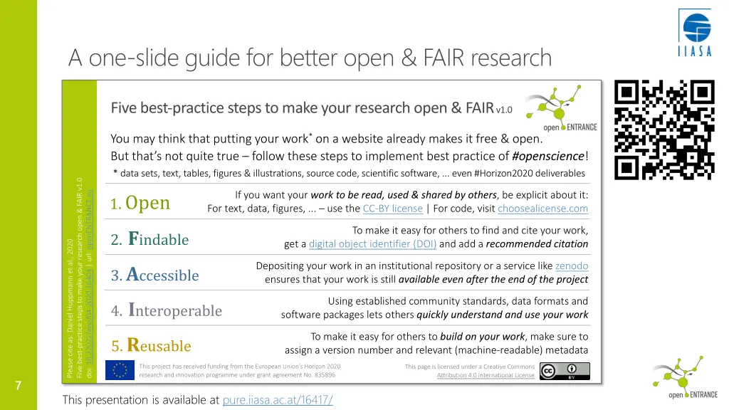 a one slide guide for better open fair research