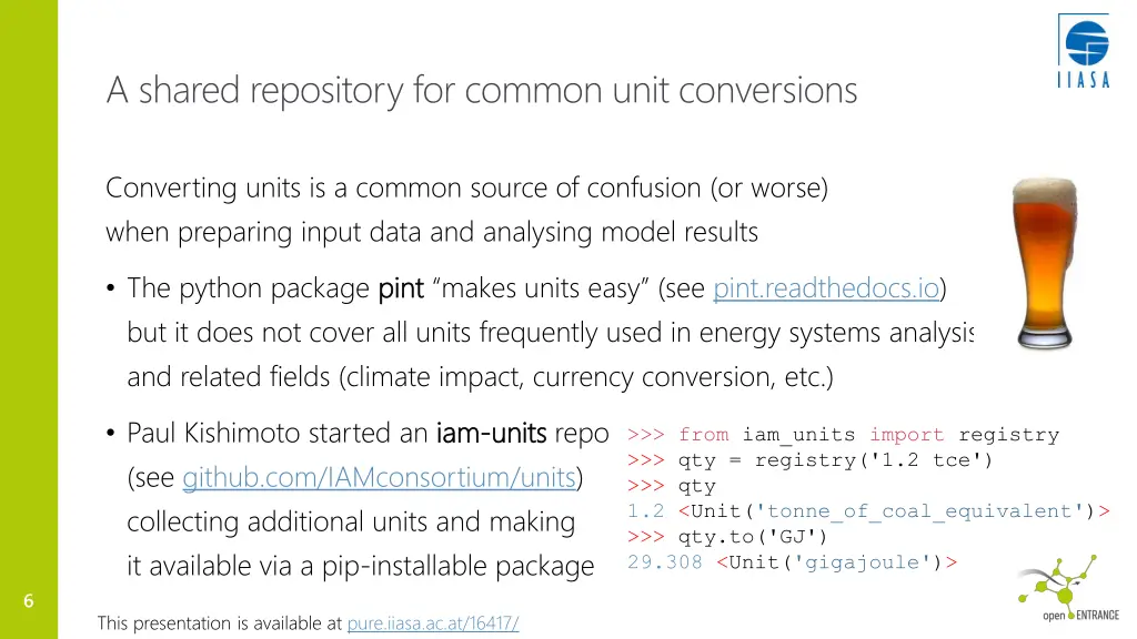 a shared repository for common unit conversions