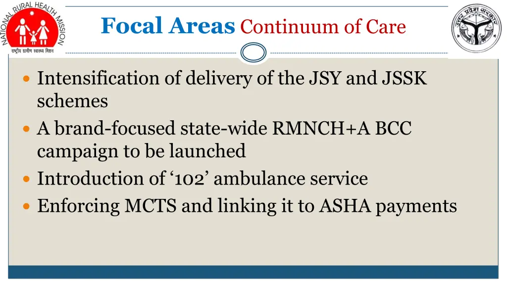focal areas continuum of care