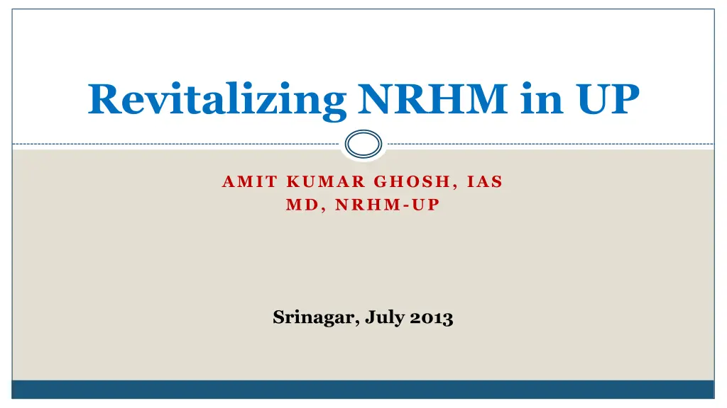 revitalizing nrhm in up