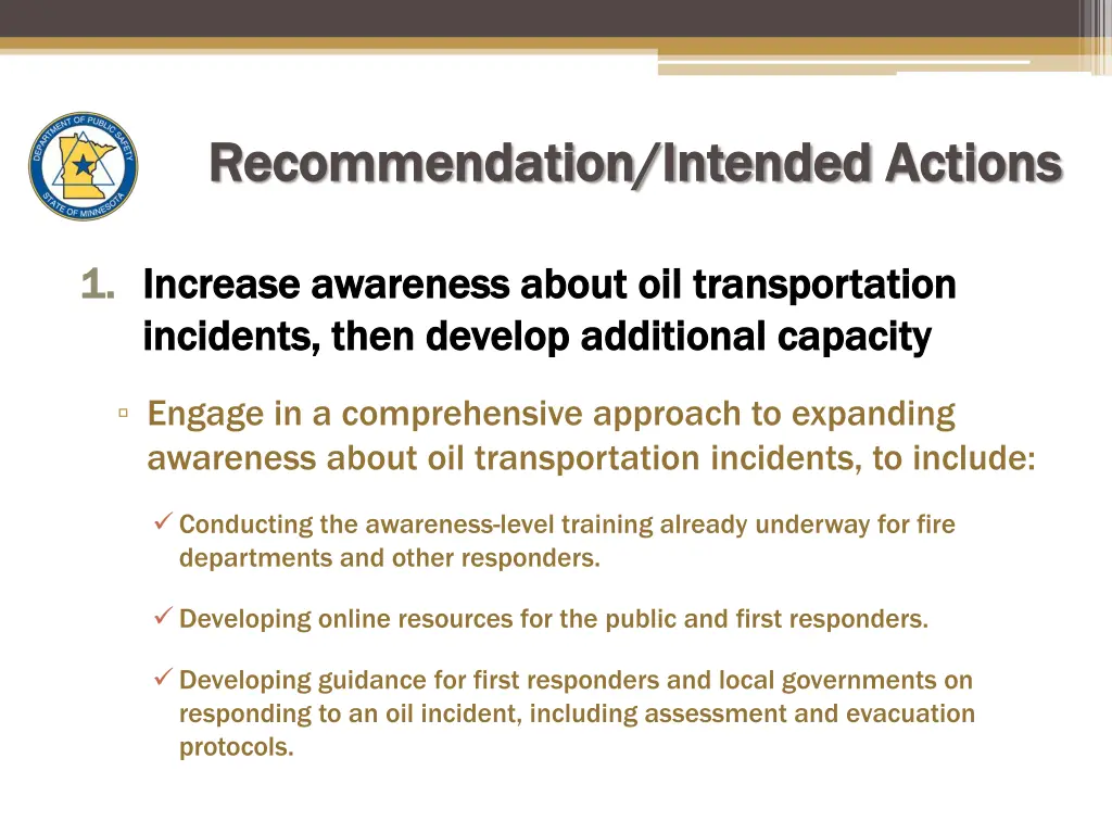recommendation intended recommendation intended
