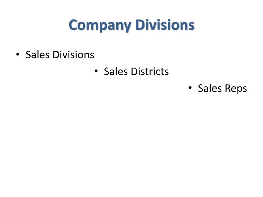company divisions
