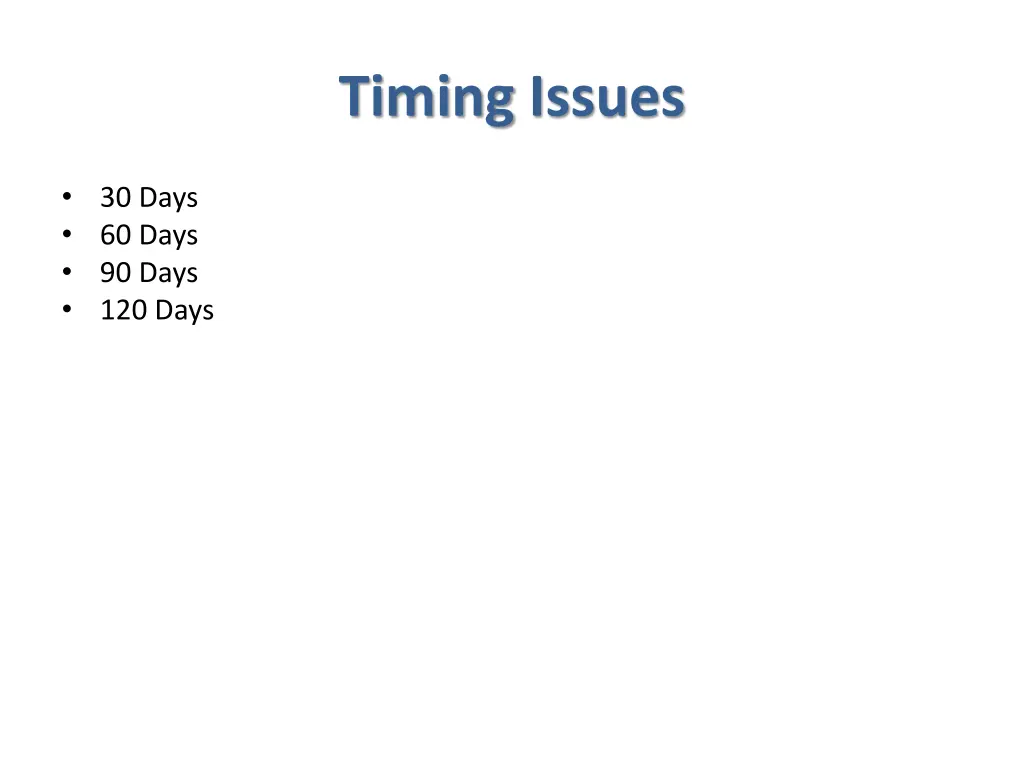 timing issues