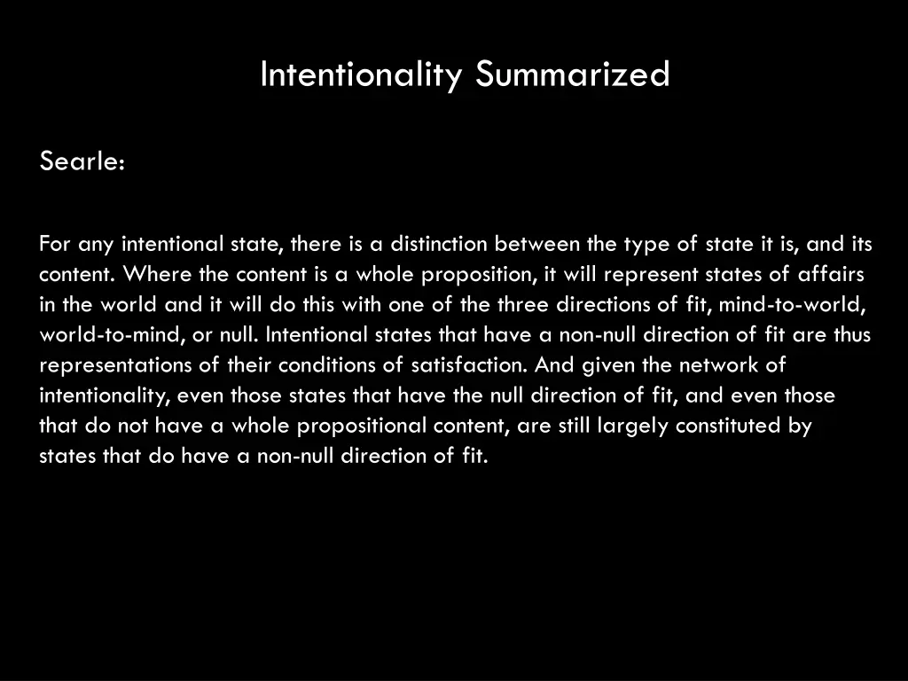 intentionality summarized