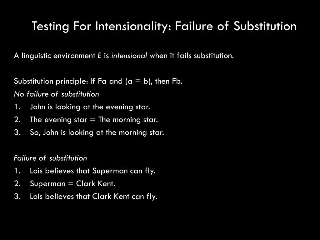 testing for inten s ionality failure