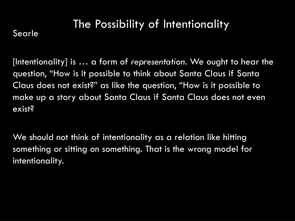 the possibility of intentionality 1