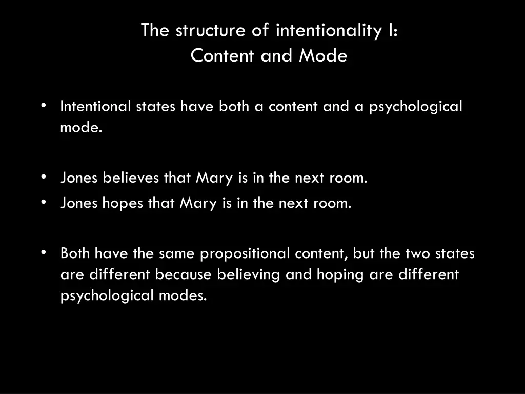 the structure of intentionality i content and mode