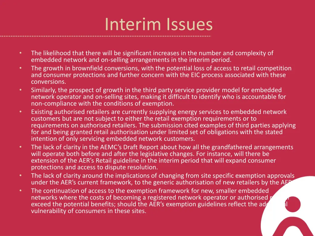 interim issues