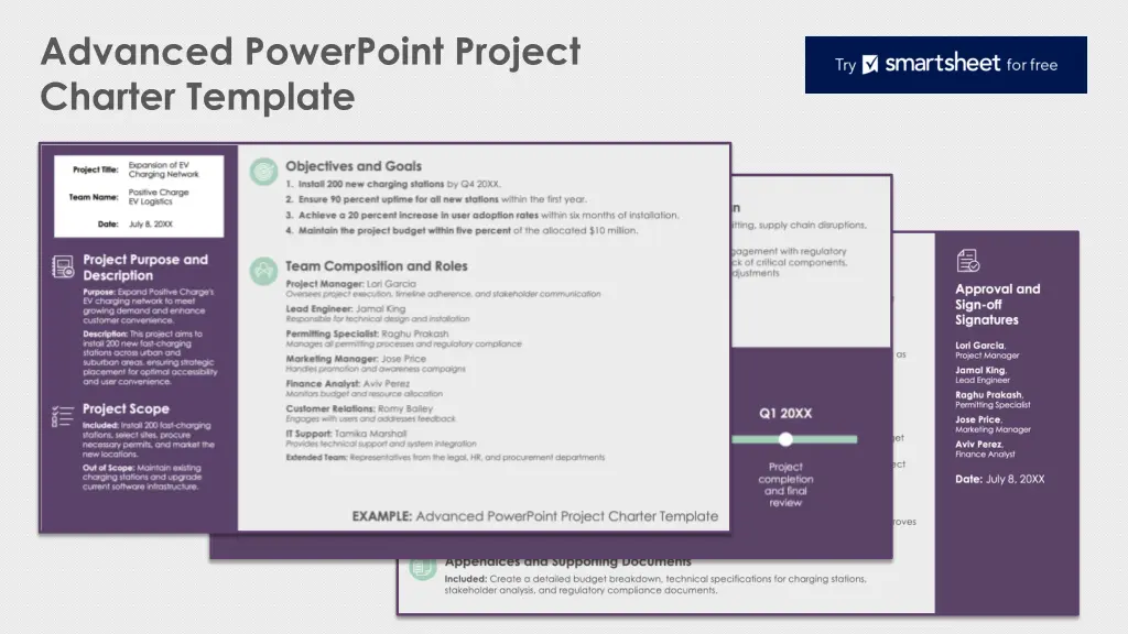 advanced powerpoint project charter template
