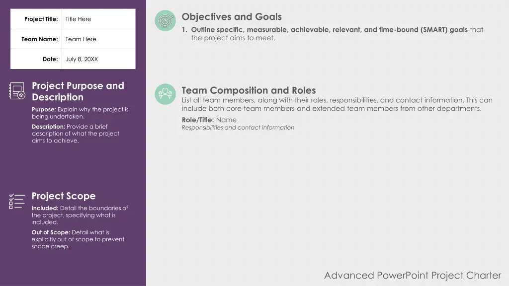 objectives and goals 1 outline specific