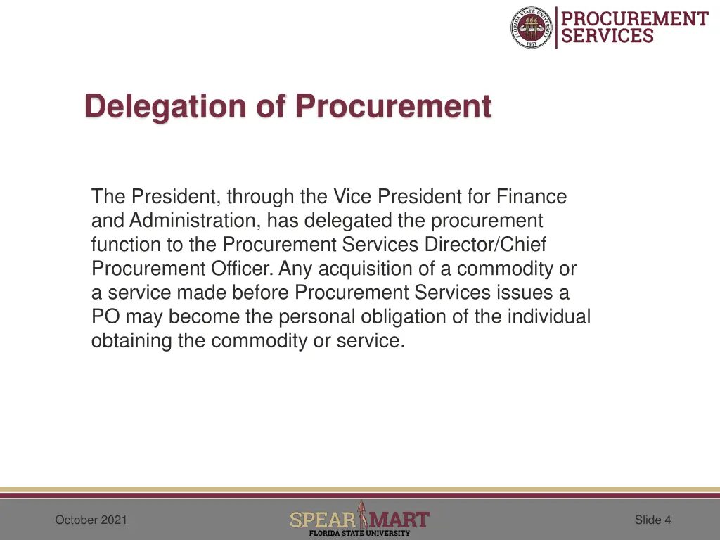 delegation of procurement