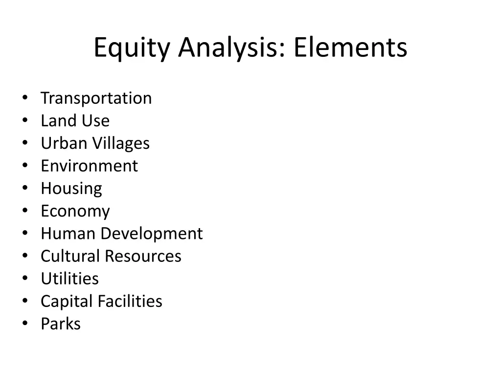 equity analysis elements