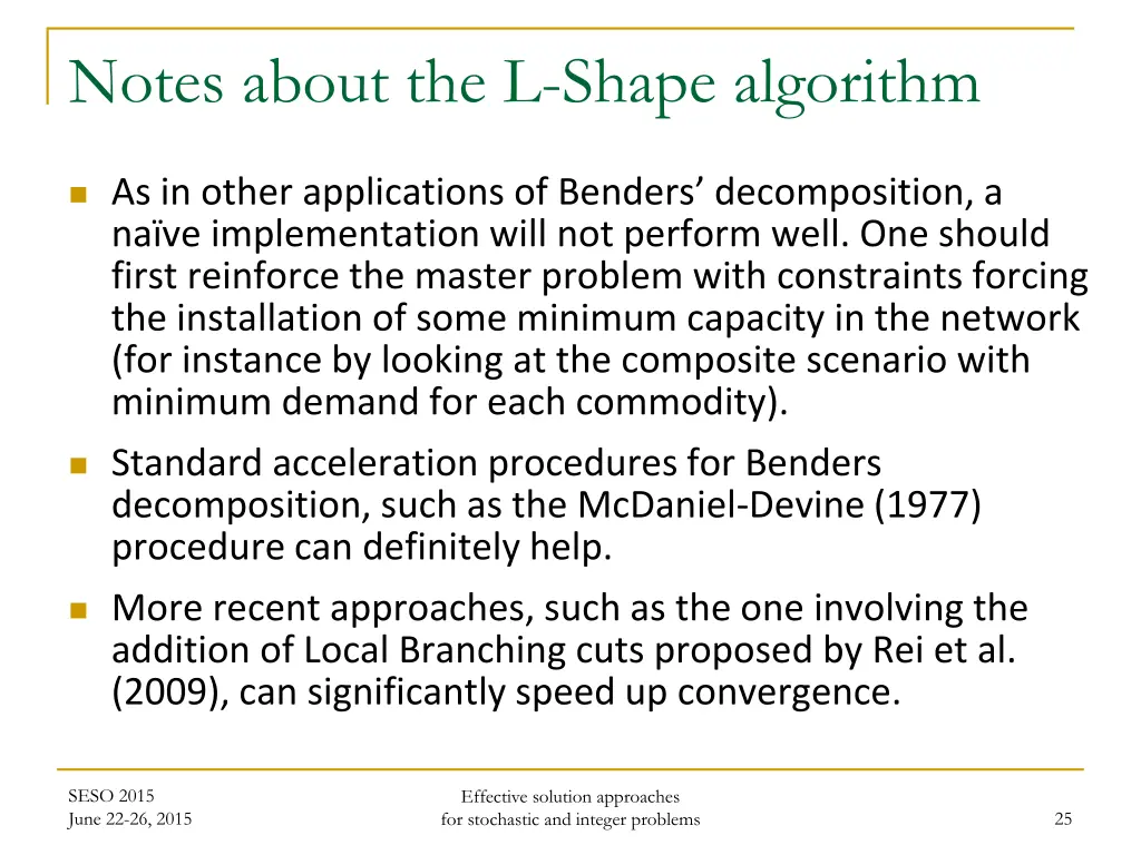 notes about the l shape algorithm 1