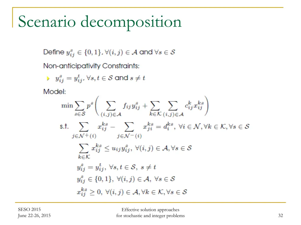 scenario decomposition