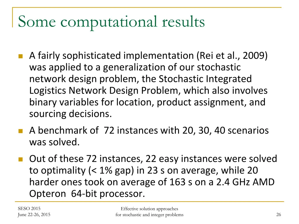 some computational results