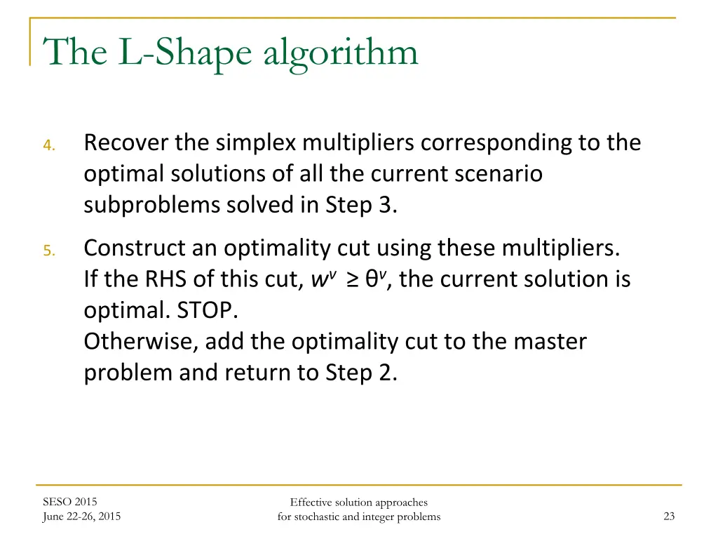 the l shape algorithm 2