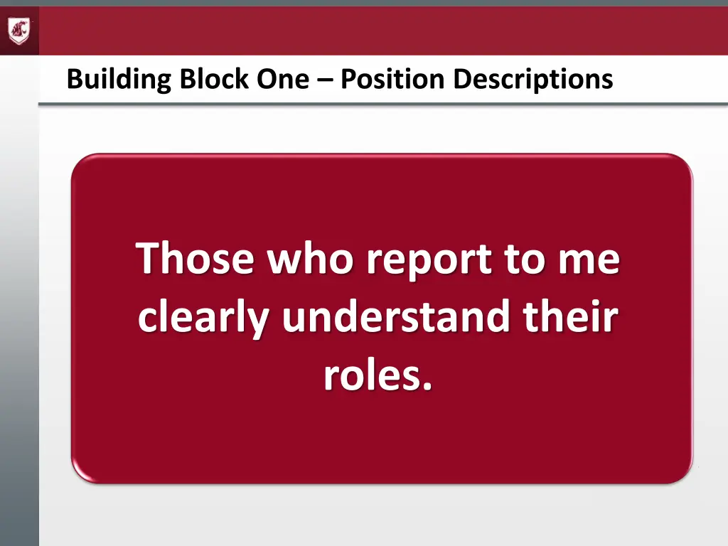 building block one position descriptions