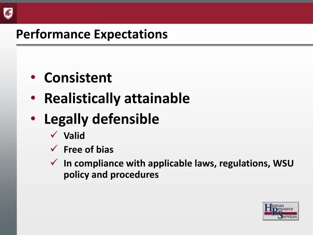 performance expectations 1