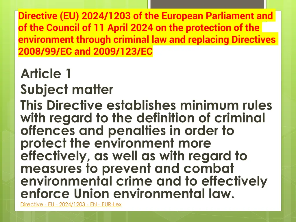 directive eu 2024 1203 of the european parliament