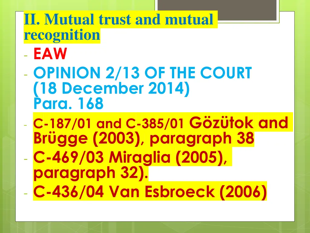 ii mutual trust and mutual recognition