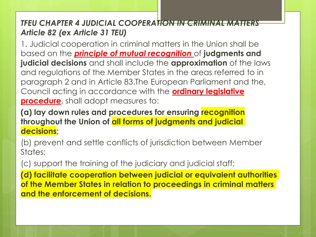tfeu chapter 4 judicial cooperation in criminal