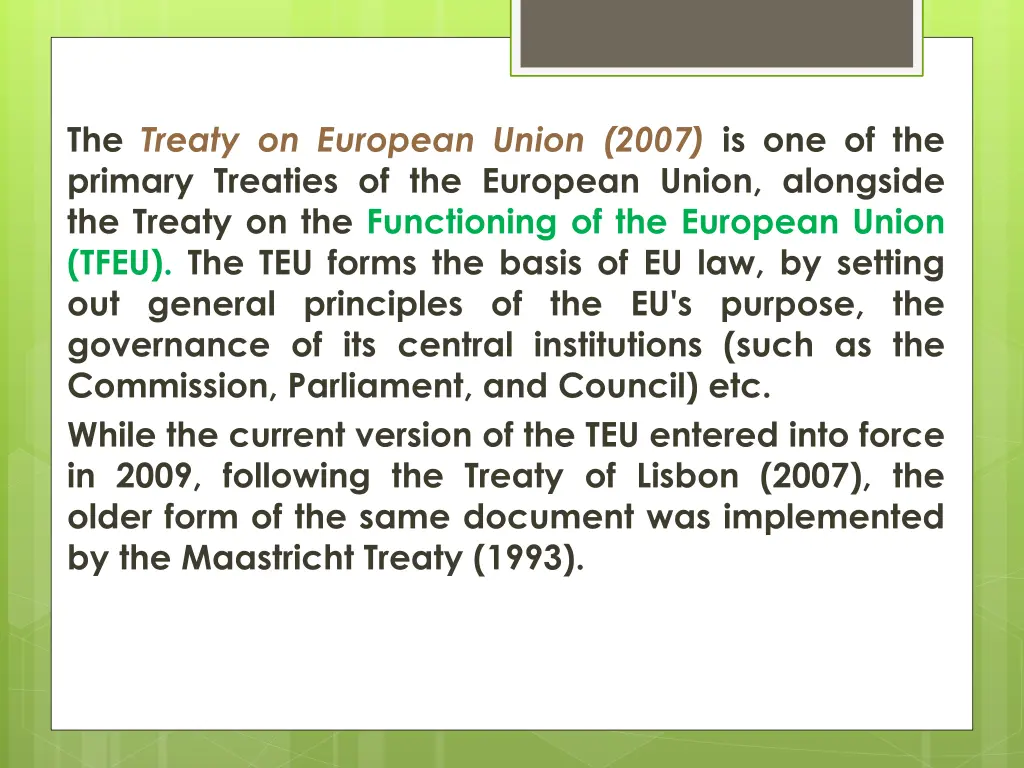 the treaty on european union 2007