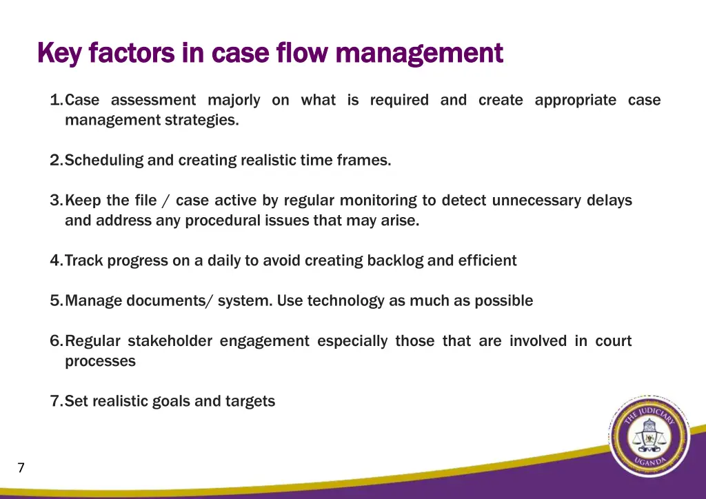 key factors in case flow key factors in case flow