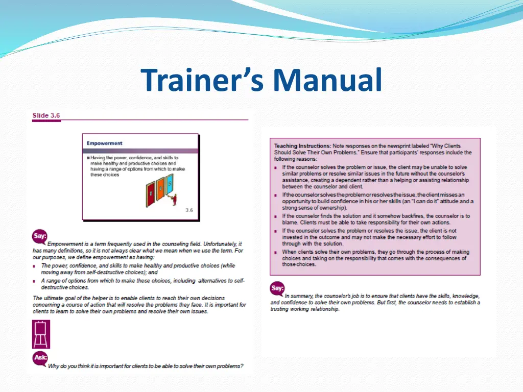trainer s manual