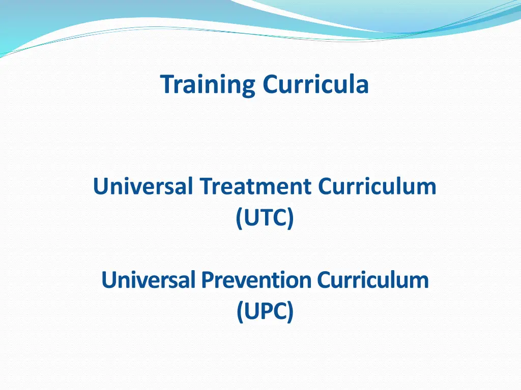 training curricula