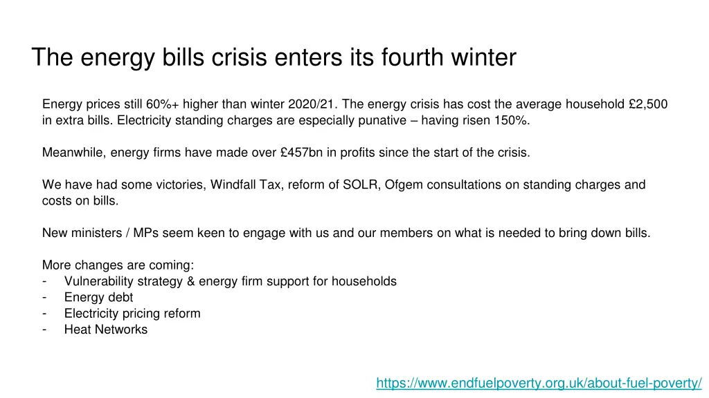 the energy bills crisis enters its fourth winter
