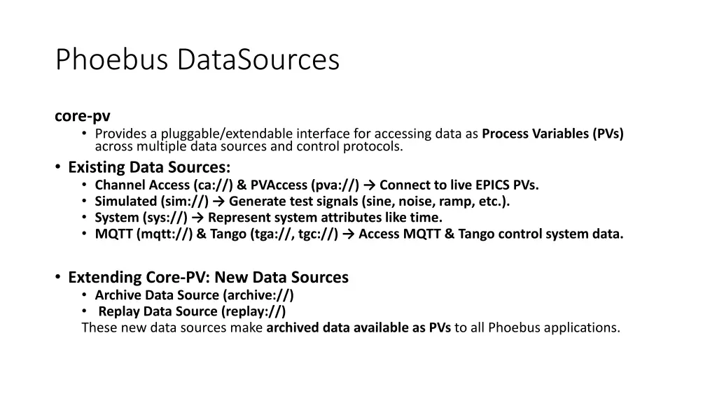 phoebus datasources