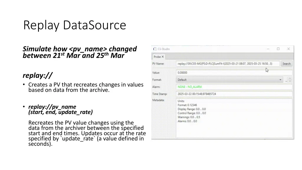 replay datasource