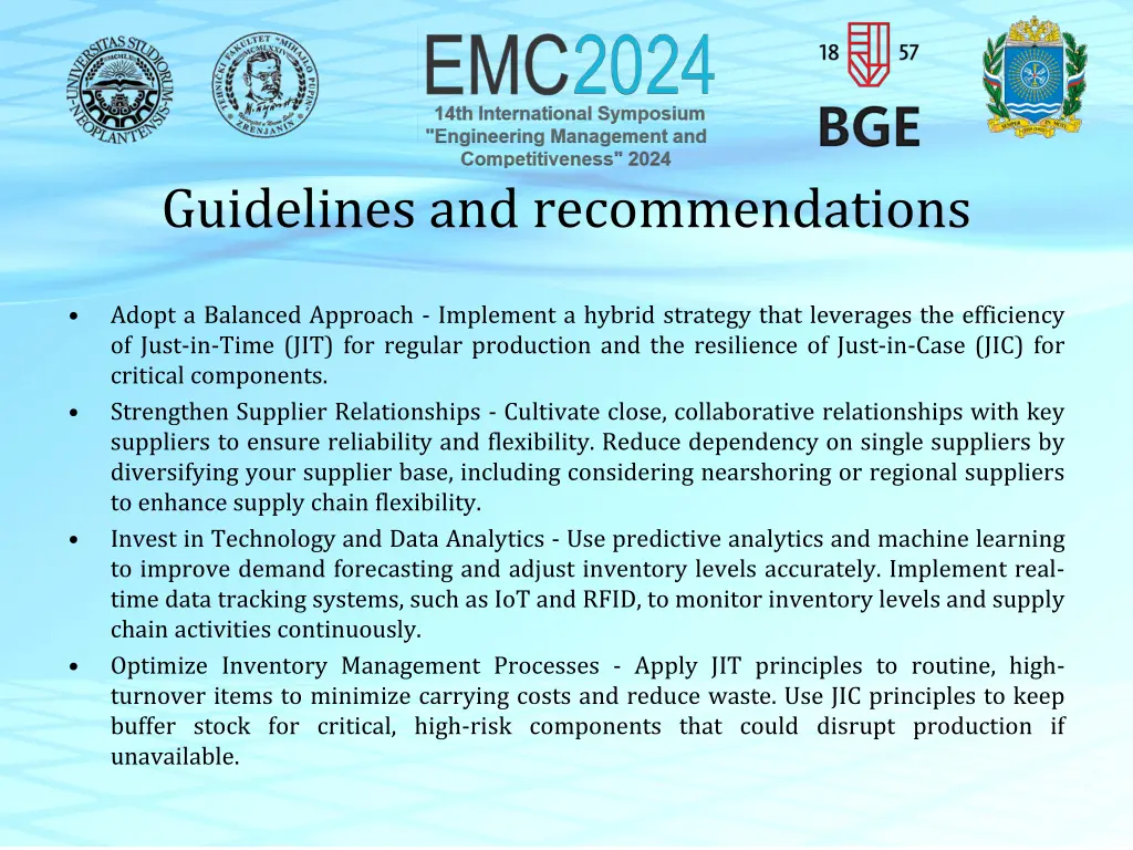 guidelines and recommendations
