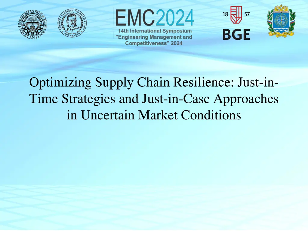 optimizing supply chain resilience just in time