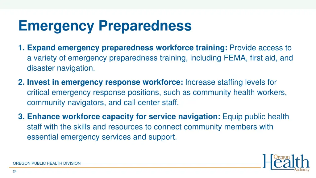emergency preparedness