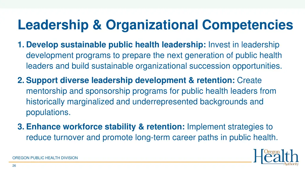leadership organizational competencies