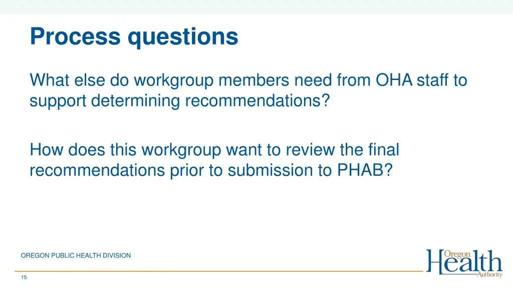 process questions