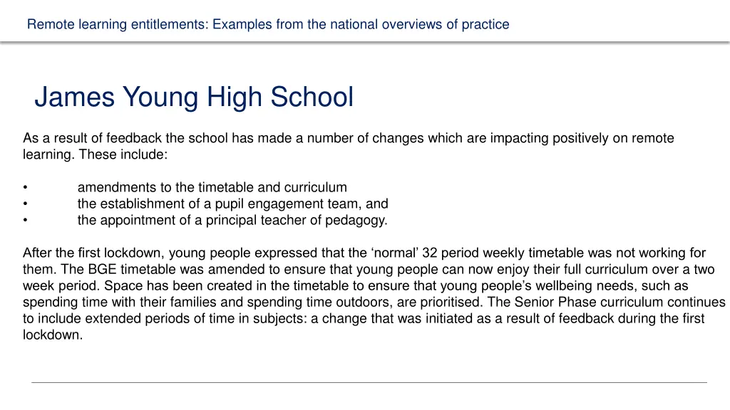 remote learning entitlements examples from 1