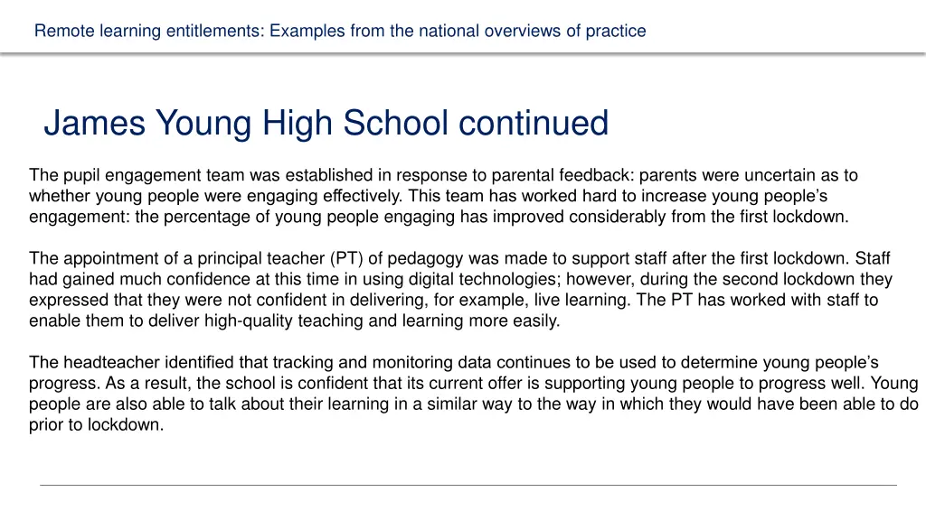 remote learning entitlements examples from 2