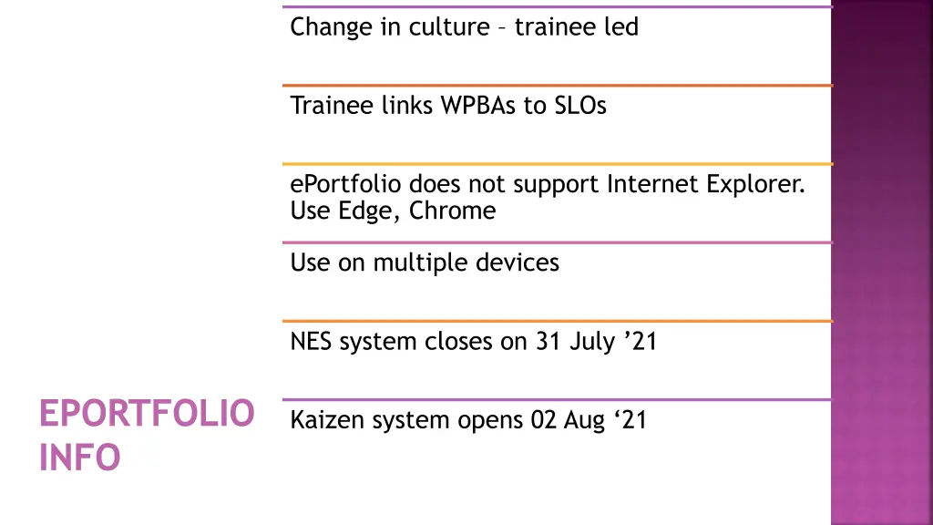 change in culture trainee led