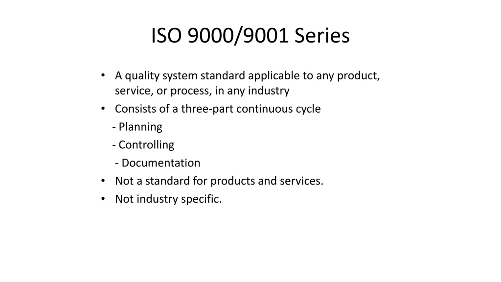 iso 9000 9001 series
