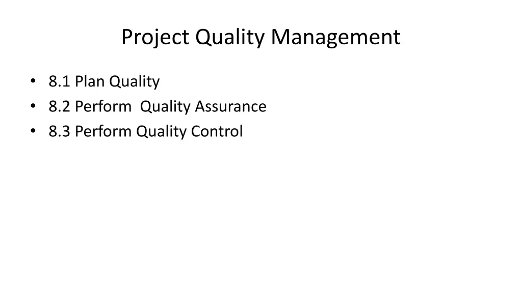 project quality management 1