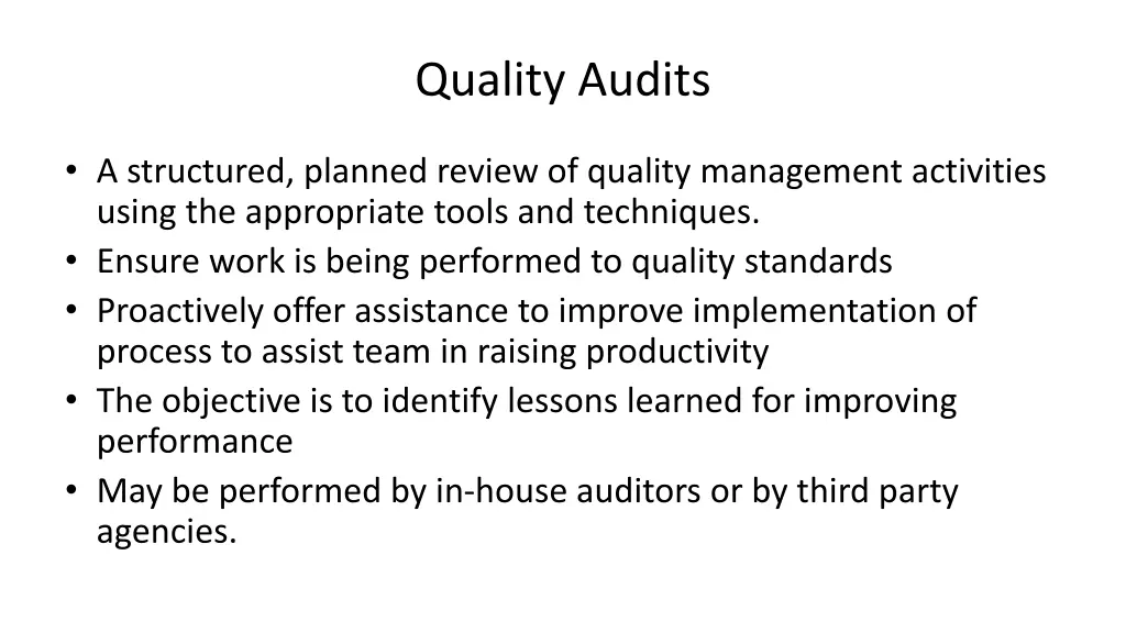 quality audits