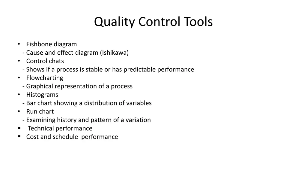 quality control tools