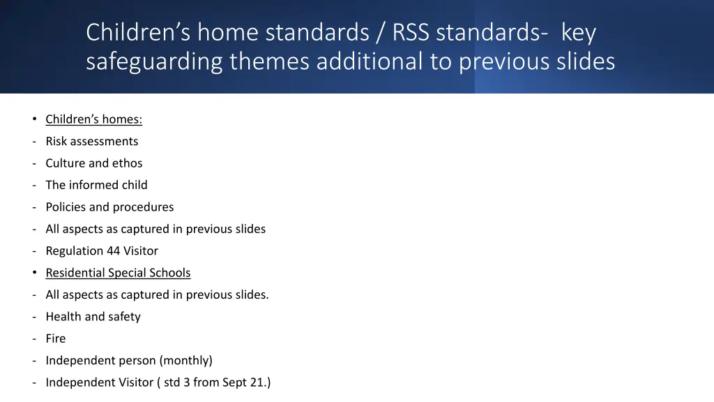 children s home standards rss standards 1
